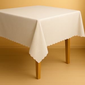 Mantel rectangular 6 ptos beige hilo oro