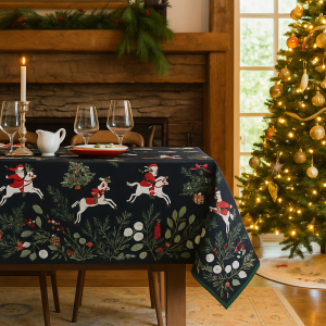 Mantel rectangular navidad carrusel 6-8 puestos