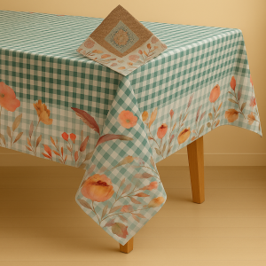 Mantel rectangular conejo de agua rattan 6-8 pts