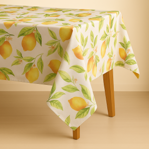 Mantel cuadrado 4 ptos algodon 100 limones