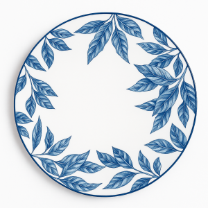 Plato llano porcelana pradera -unidad