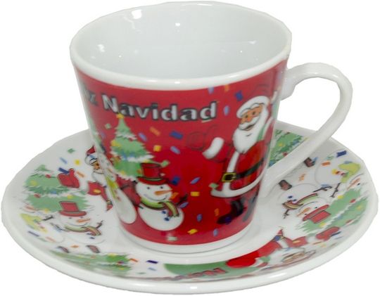 Vajilla cafe navidad 6 ptos