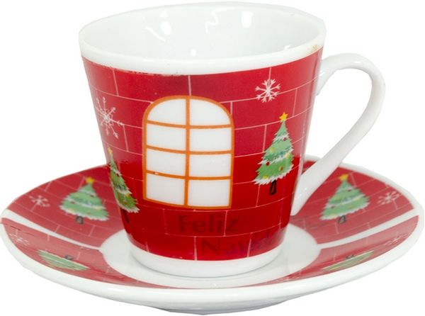 Vajilla cafe  navidad 6 ptos