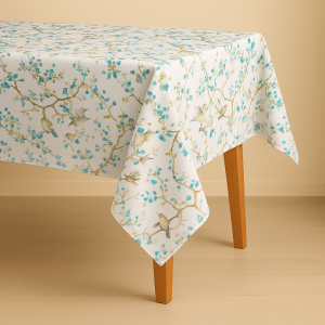 Mantel rectangular turquesa 6 puesto140x182 cms