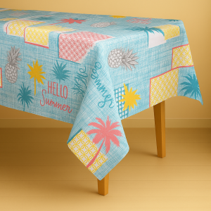 Mantel rectangular 8 ptos pina/palmera