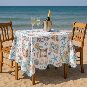 Mantel redondo 6-8 puestos 180 cms oceano