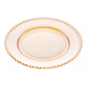 Plato llano de vidrio ambar