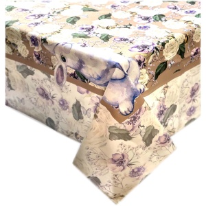 Mantel rectangular conejo rosa camel