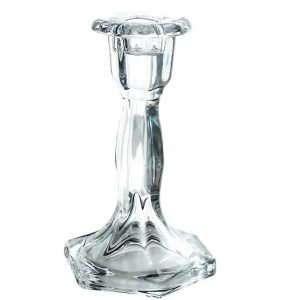 Candelabro vidrio glass ware  hexagonal-unidad