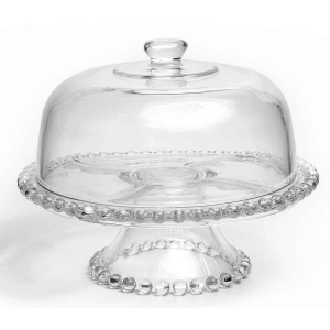 Tortera  vidrio con tapa 31*27cms
