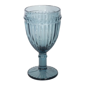 Set 6 copas vintage vidrio azul 12 oz