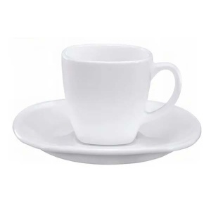 Set 6 tazas con plato 220 ml opal