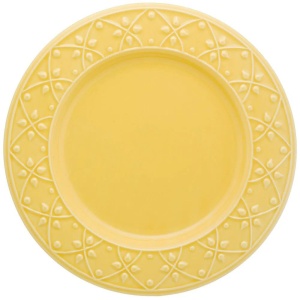 Plato llano ceramica 26 cms amarillo mendi sicilia(nk60-7302) h.a.i