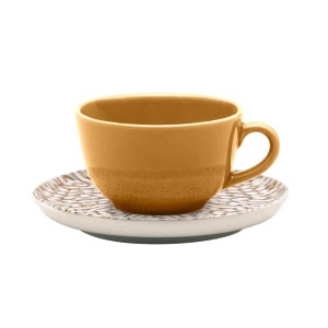 Set taza con plato ceramica leopardita 7 onzas