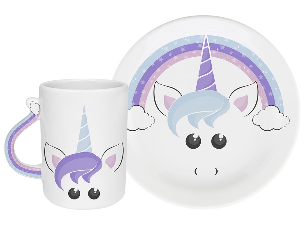 Set vajilla infantil 2 pz unicornio…