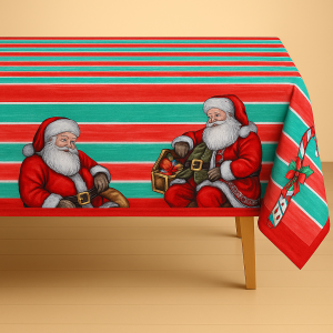 Mantel rectangular 6 ptos navidad papa noel