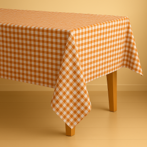 Mantel rectangular 6 ptos naranja/blanco
