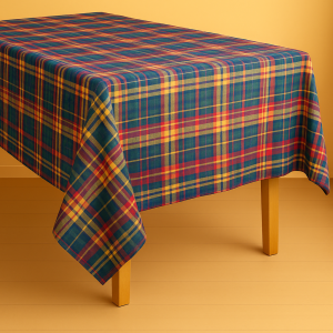 Mantel cuadrado 4 ptos  tartan gaitas