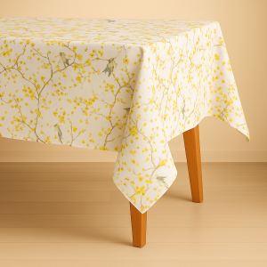 Mantel rectangular amarillo 6 puesto140x182 cms
