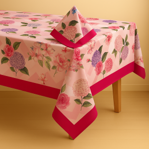 Mantel rectangular conejo agua primavera 6-8 pts